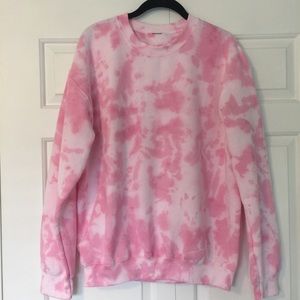 Pink tie dye crewneck sweatshirt- marble, pastel